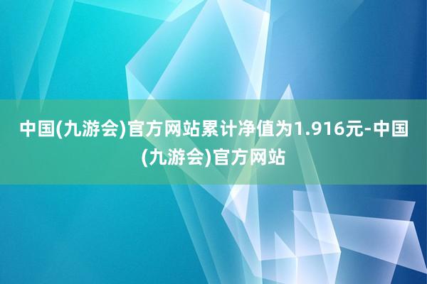 中国(九游会)官方网站累计净值为1.916元-中国(九游会)官方网站